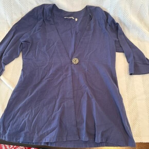 Soft Surroundings Tops - new soft surroundings Benedetta Gauze Topper button tunic/cardigan size large L